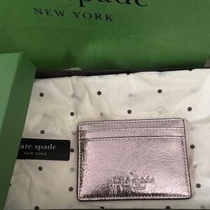 Kate Spade Metallic Rose Gold Card & money Holder. *nwt